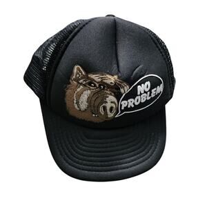 Vintage 1980s ALF Trucker Hat‎ Black Snapback 80s